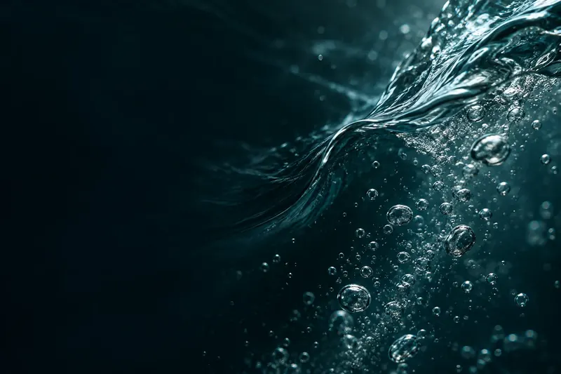 Imagen conceptual de agua y burbujas